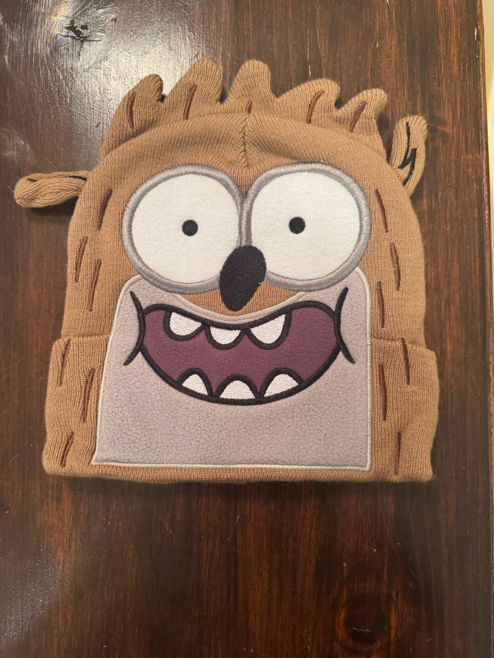Regular Show Rigby Face Cuff Beanie Hat Cartoon Network Brown Character
